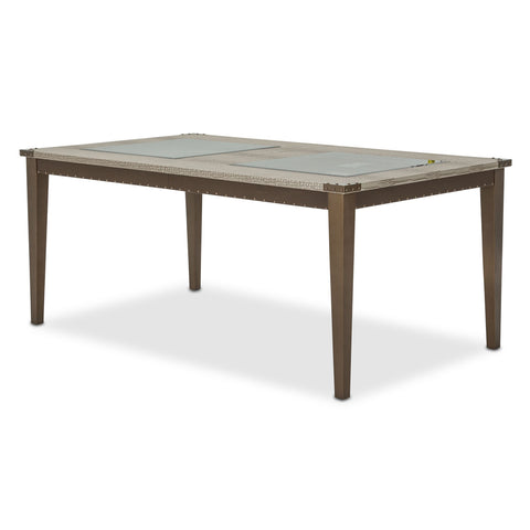 4 Leg Retangular Dining Table w/Glass Inserts (Includes: 1 – 24 Leaf)